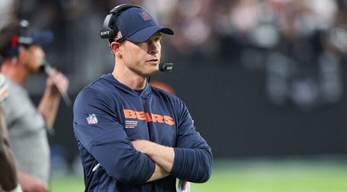 Bears’ Ben Johnson has awkward interaction with NFL reporter