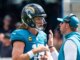 Trevor Lawrence waves off coach Liam Coen during Jaguars loss to Bengals