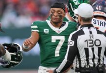 Jets’ Aaron Glenn defends Justin Fields after poor play vs Broncos