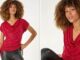 Roman’s ‘sparkly’ red top perfect wearing with jeans or trousers