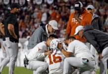 Texas QB Arch Manning hurt as Longhorns beat Mississippi State in OT