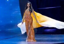 Miss Jamaica falls off stage during Miss Universe pageant in Thailand