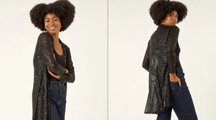 Roman sparkly cardigan perfect for Christmas parties is on sale