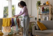 Clothes will dry inside quicker if you do 1 thing when placing them on a drying rack