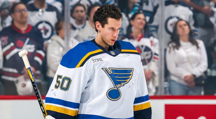 Blues goalie explains viral Alex Ovechkin puck moment