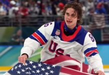 Team USA’s Jack Hughes gives patriotic message after winning Olympic gold