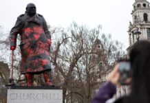 Man arrested in connection with graffiti defacing Winston Churchill statue in UK
