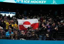 Fans raise Greenland’s flag to protest US Olympic hockey win over Denmark